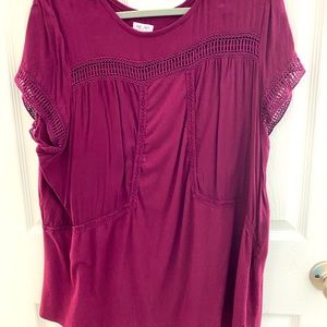 Woman’s Burgundy Westport Blouse size 2X